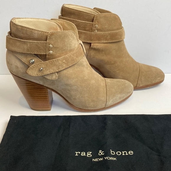 rag & bone Shoes - Rag & Bone Harrow Leather Ankle Boots Stone Suede Tan 38.5 EU 8.5 US Neutral